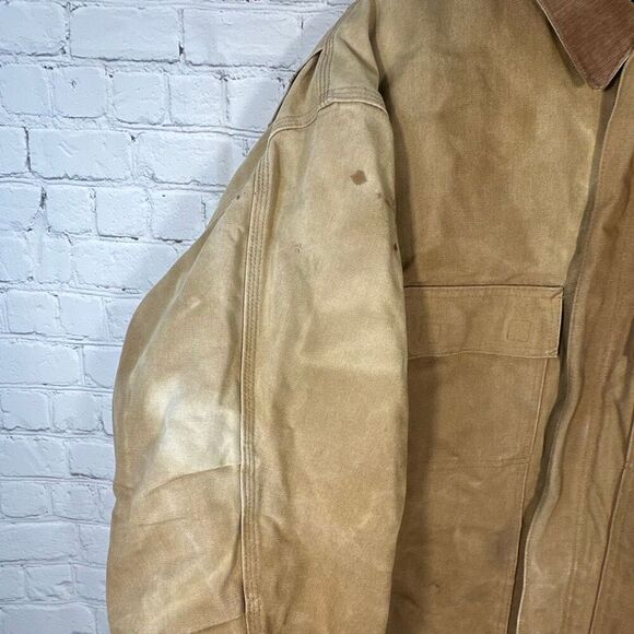 Vintage Carhartt Jacket Mens Quilted Liner Brown Canvas Workwear WELL LOVED - Picture 2 of 15